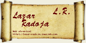 Lazar Radoja vizit kartica